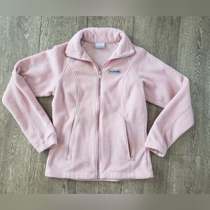 Columbia Light Pink Fleece Full Zip Up Jacket Womens Small